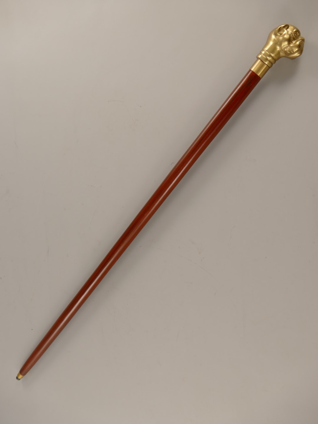 Spazierstock Hund Messing brüniert L.94cm