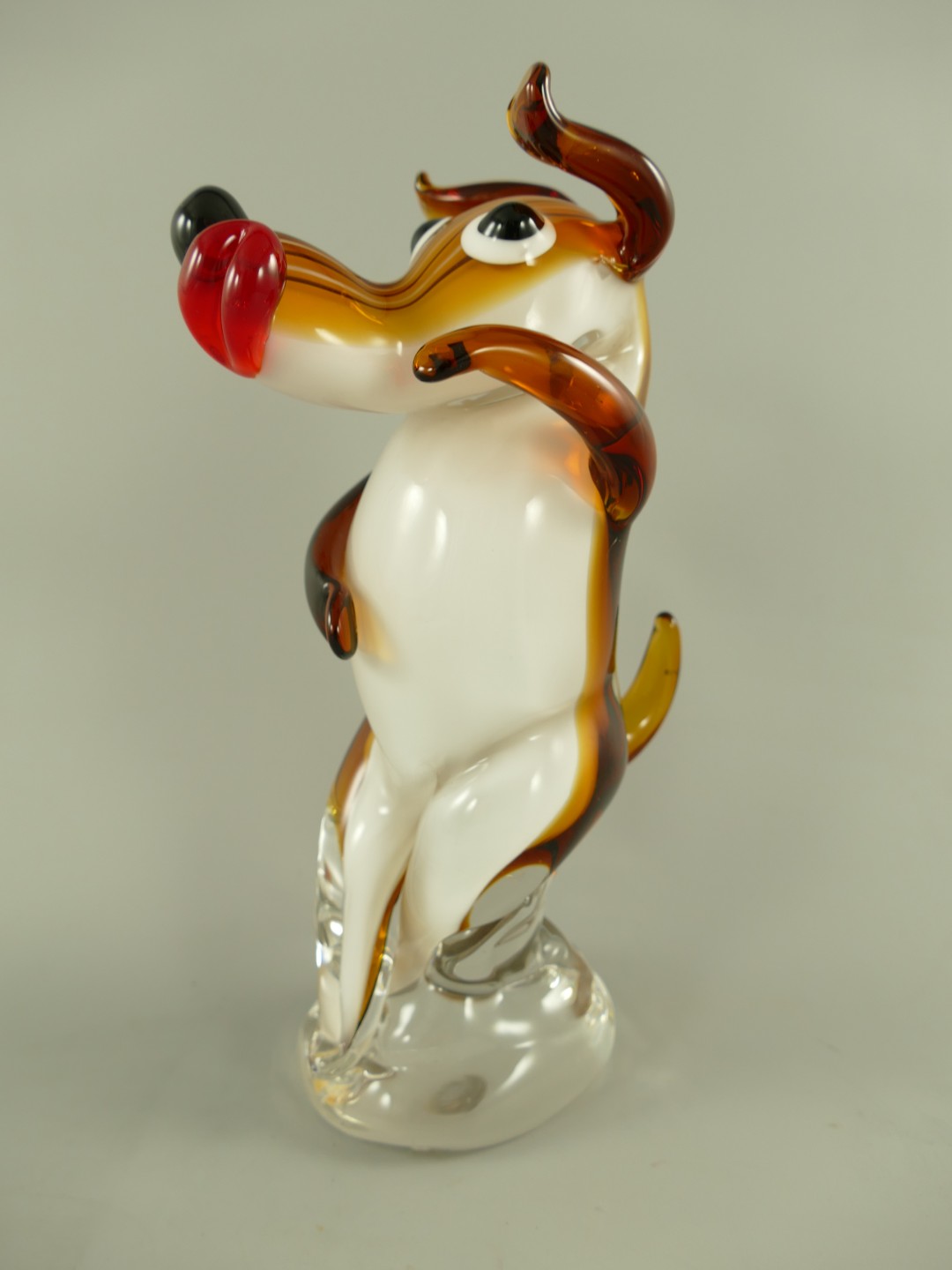 Glasfigur Murano styl Hund farbe H.27cm