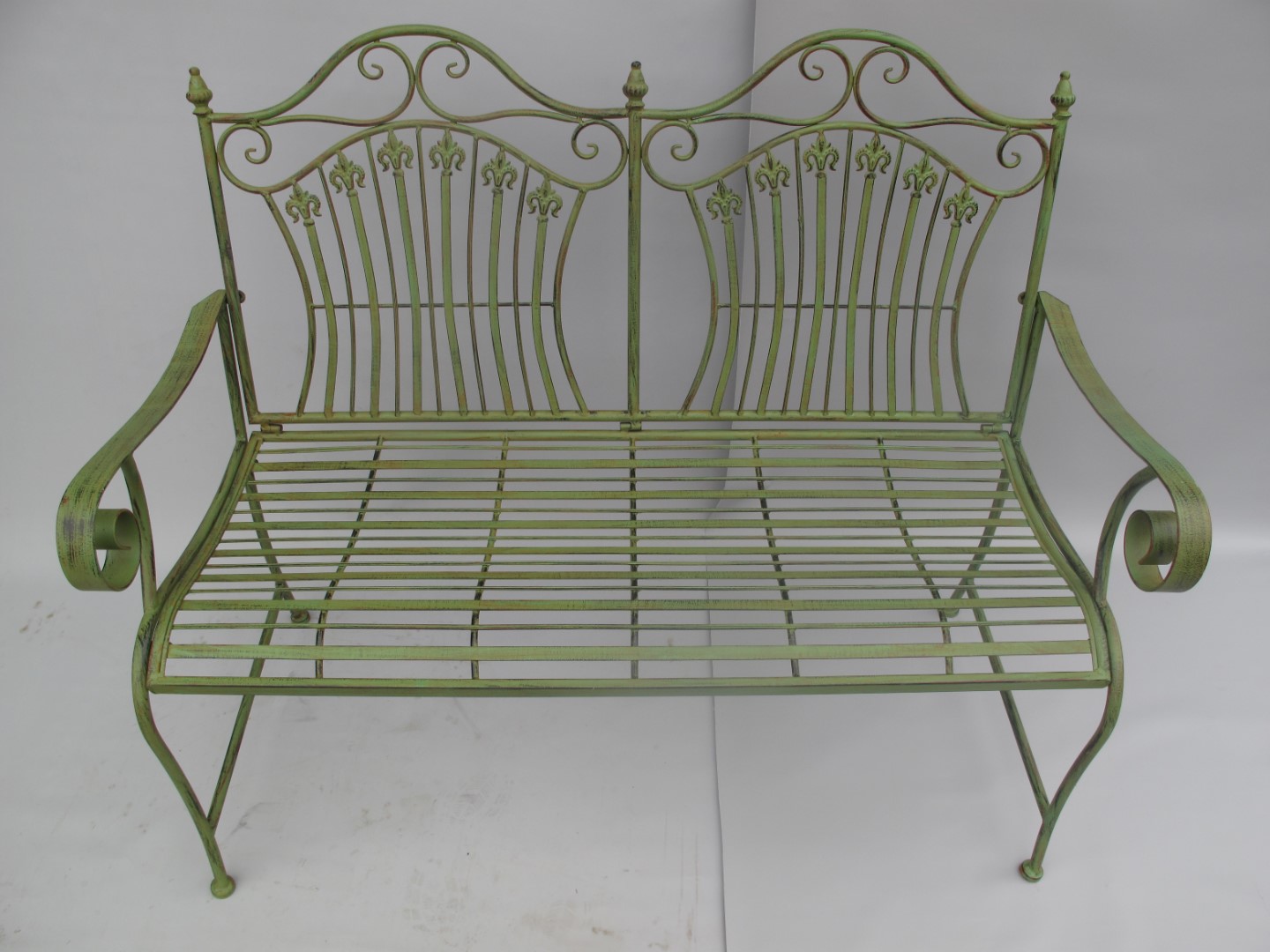 Bank Eisen rustikal grün L.120-H.97cm