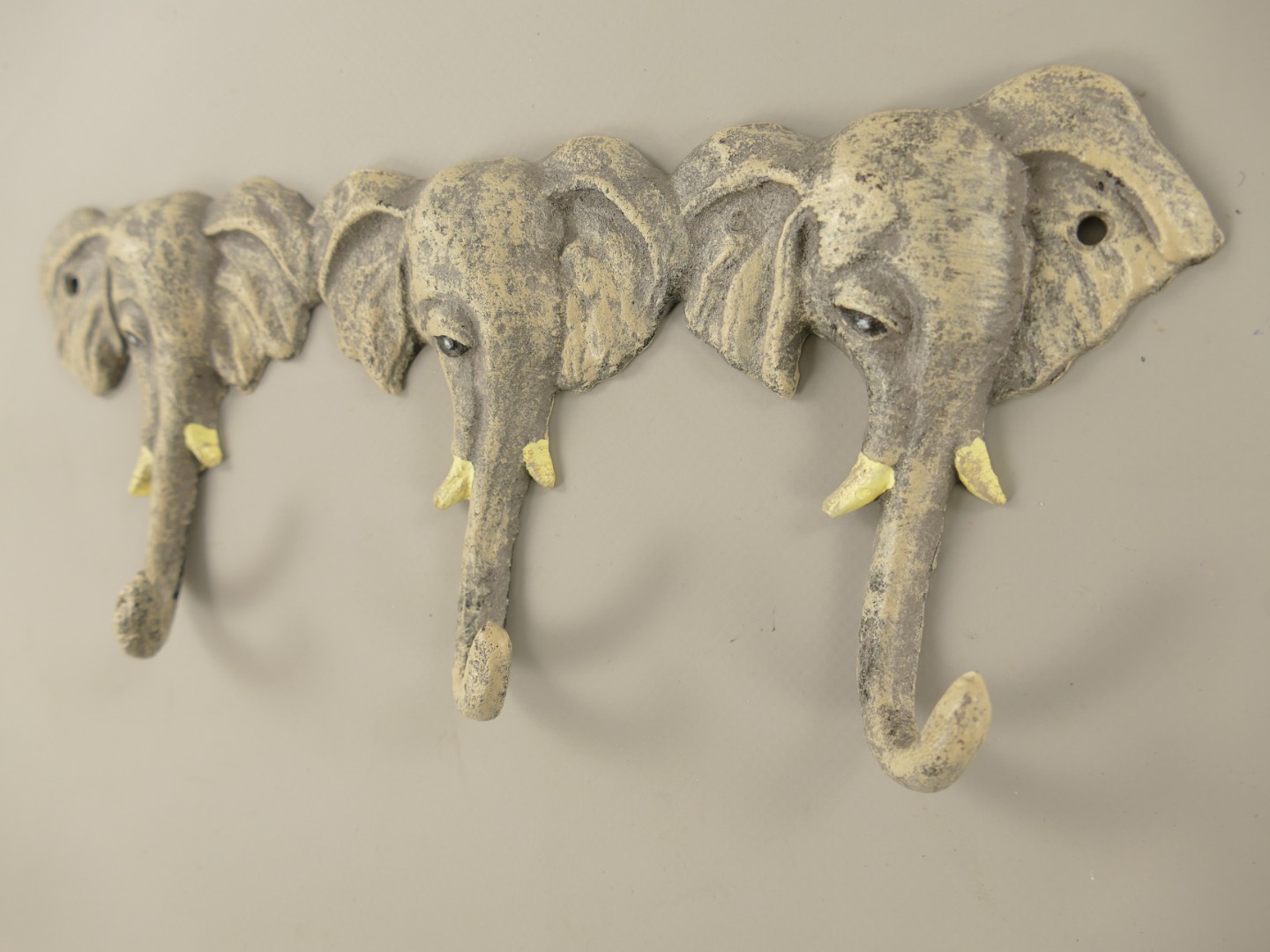 Wandhaken Gusseisen Elefant farbig L.28cm P/St.