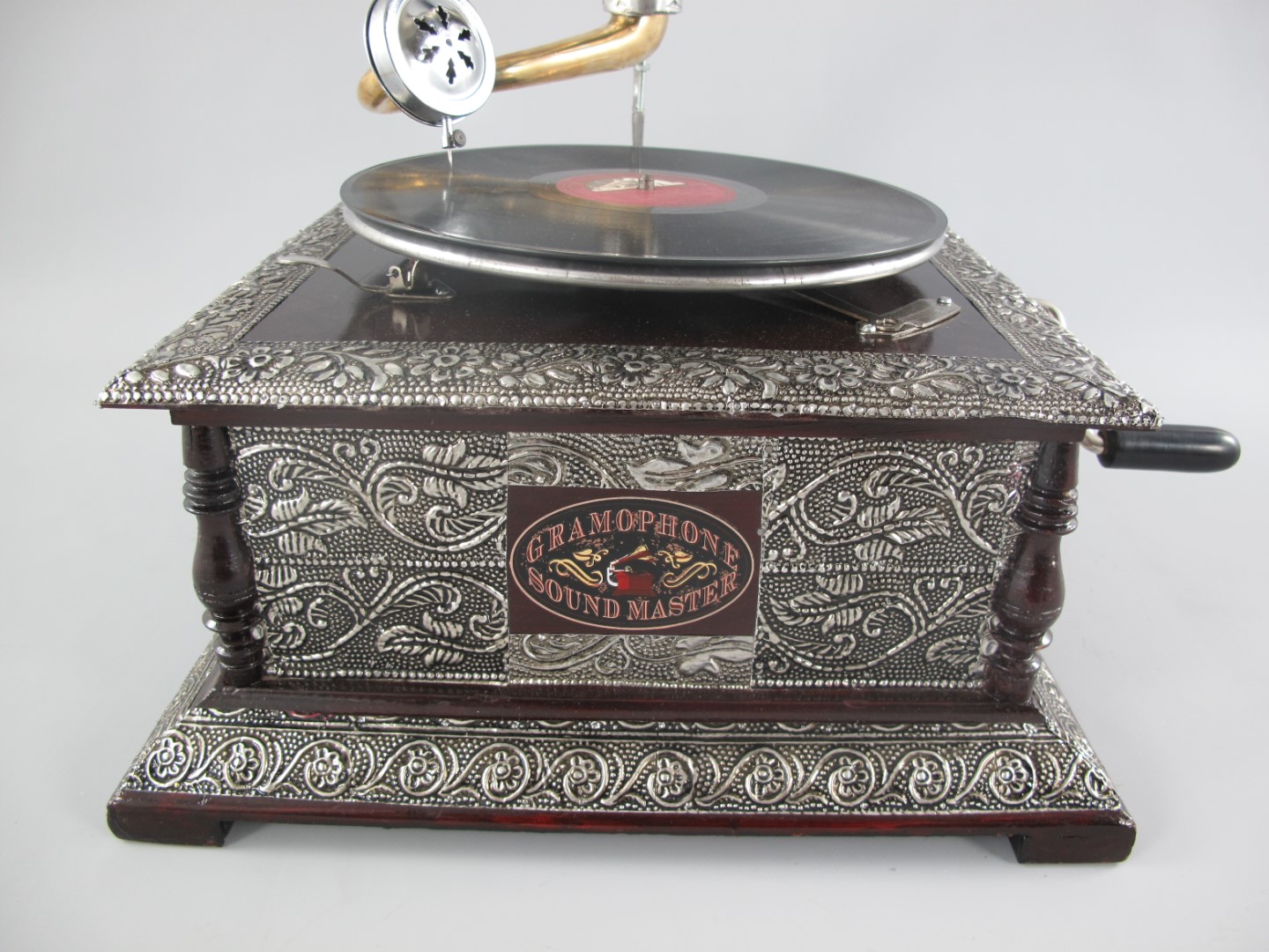 Grammophon GRAVUUR vern./Holz viereck.(Deko)H.66cm