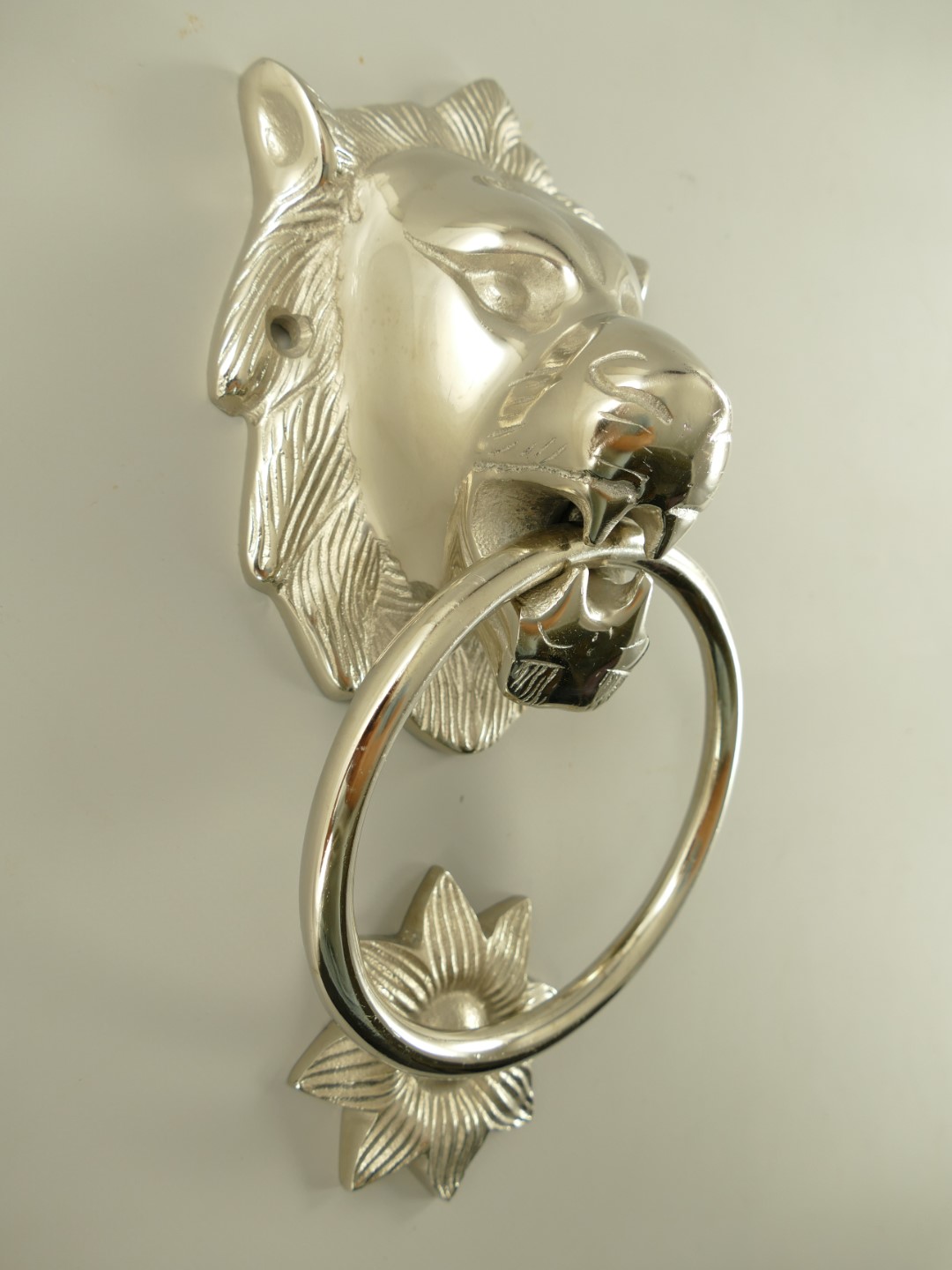 Türklopfer Löwe ALU Nickel farbig H.28cm