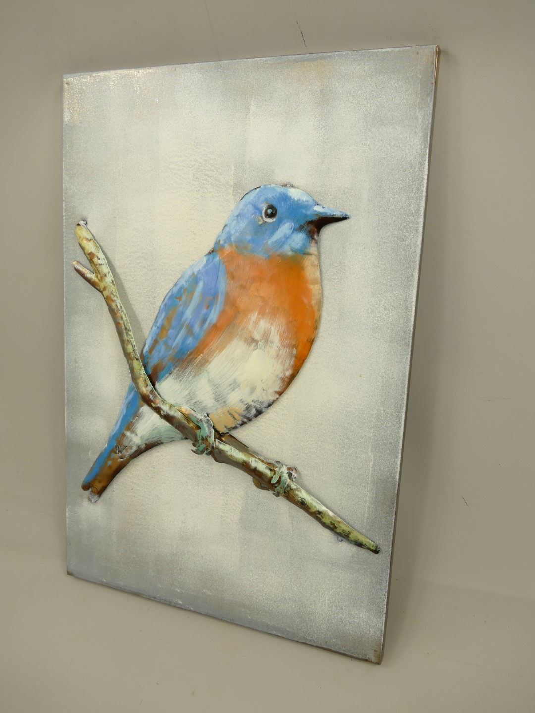 (*) Metallbild (3D) Eisen Vogel H.60x40cm