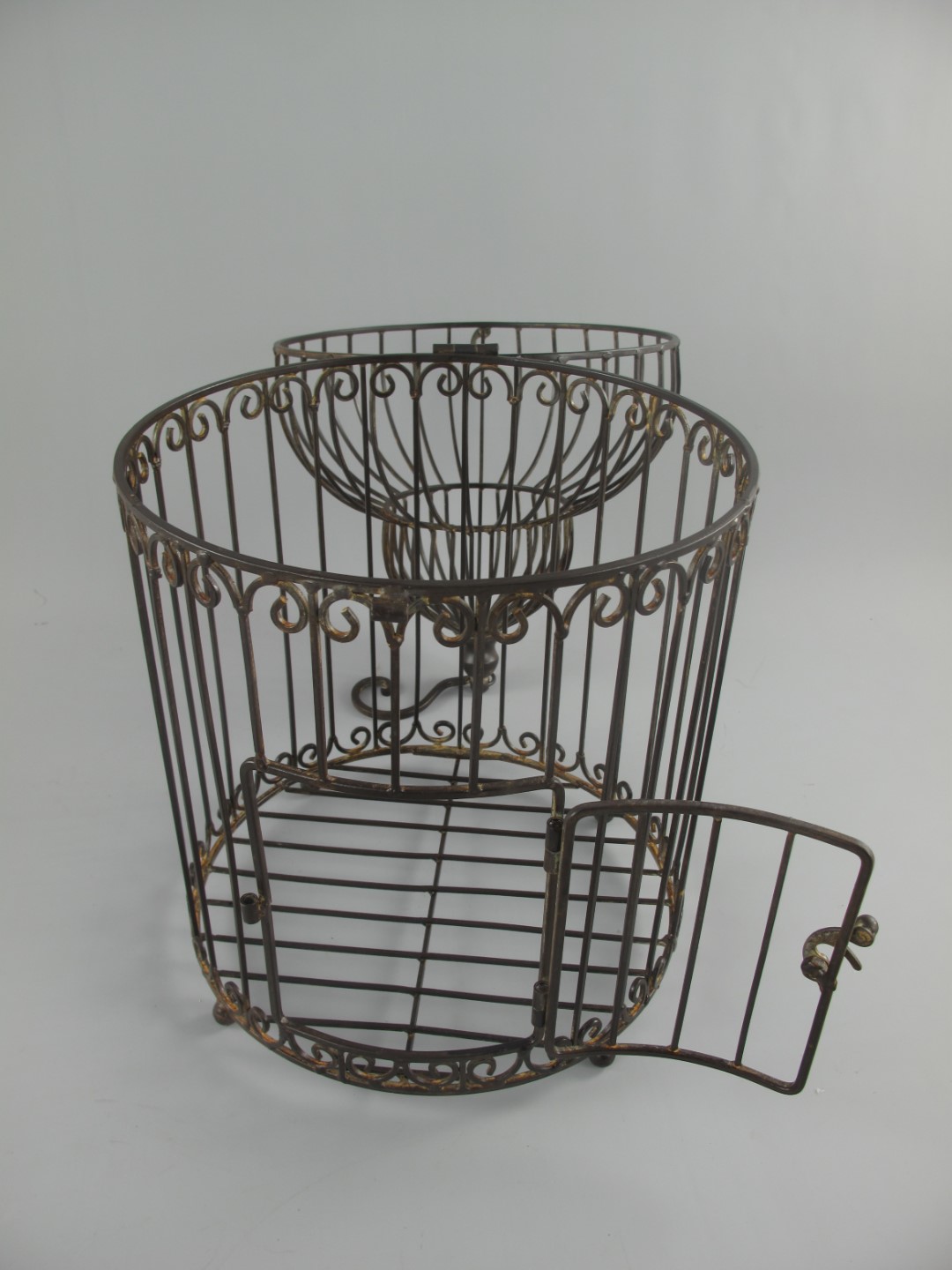 Käfig Eisen rust. braun Set/2 H.55/67-D.24/29cm