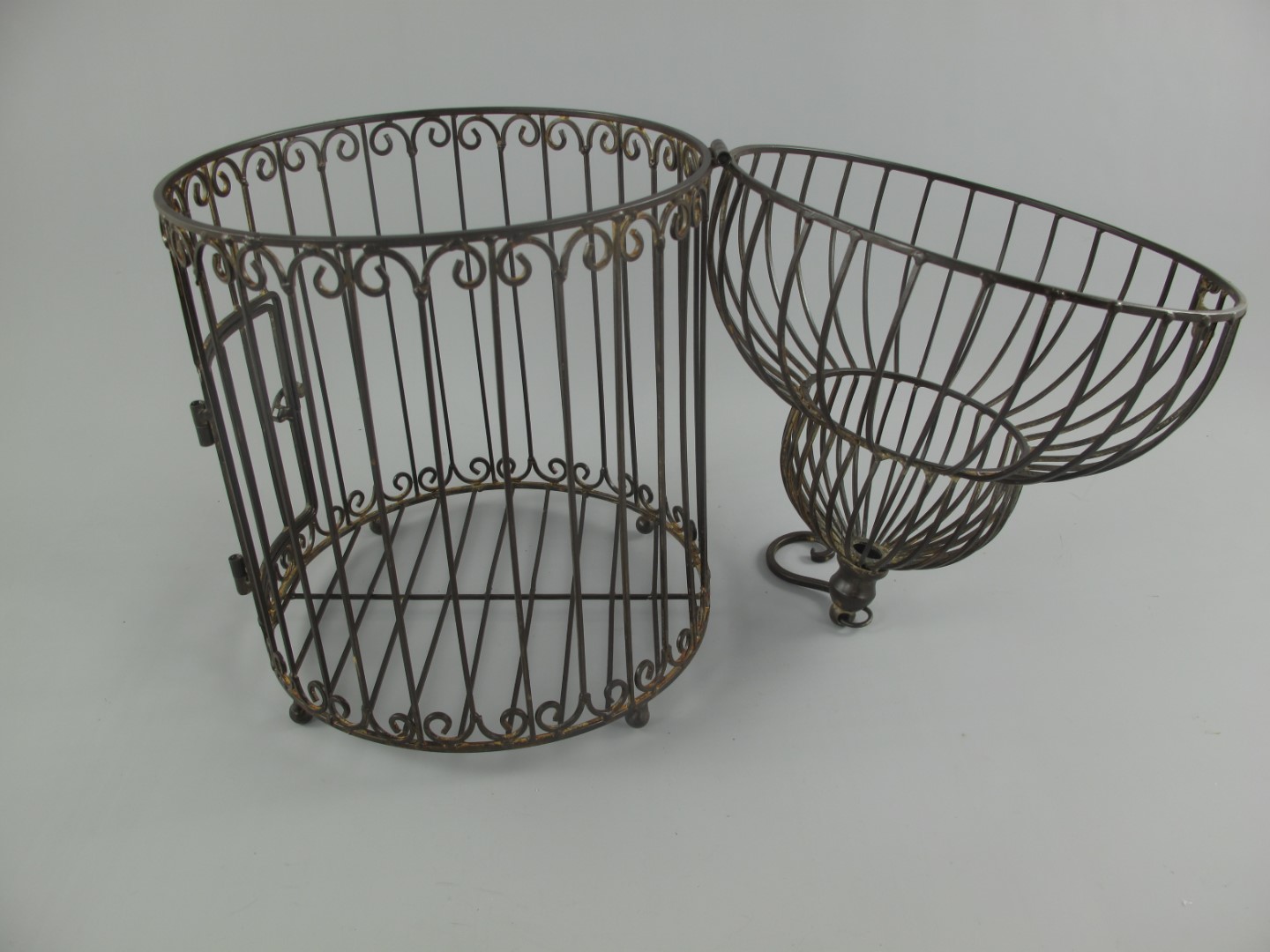 Käfig Eisen rust. braun Set/2 H.55/67-D.24/29cm