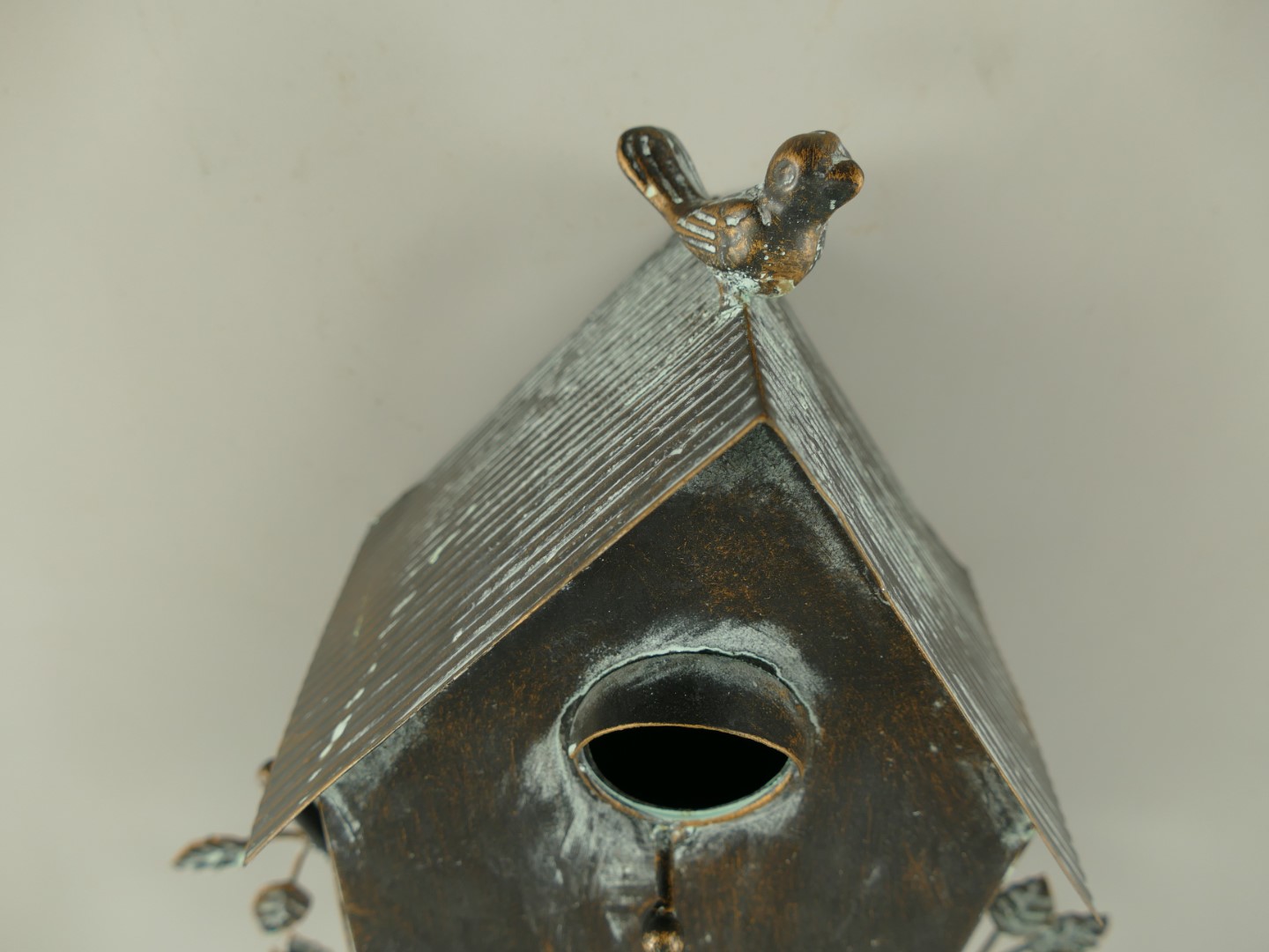 Wand Vogelhaus Schwarz Grau H.50cm