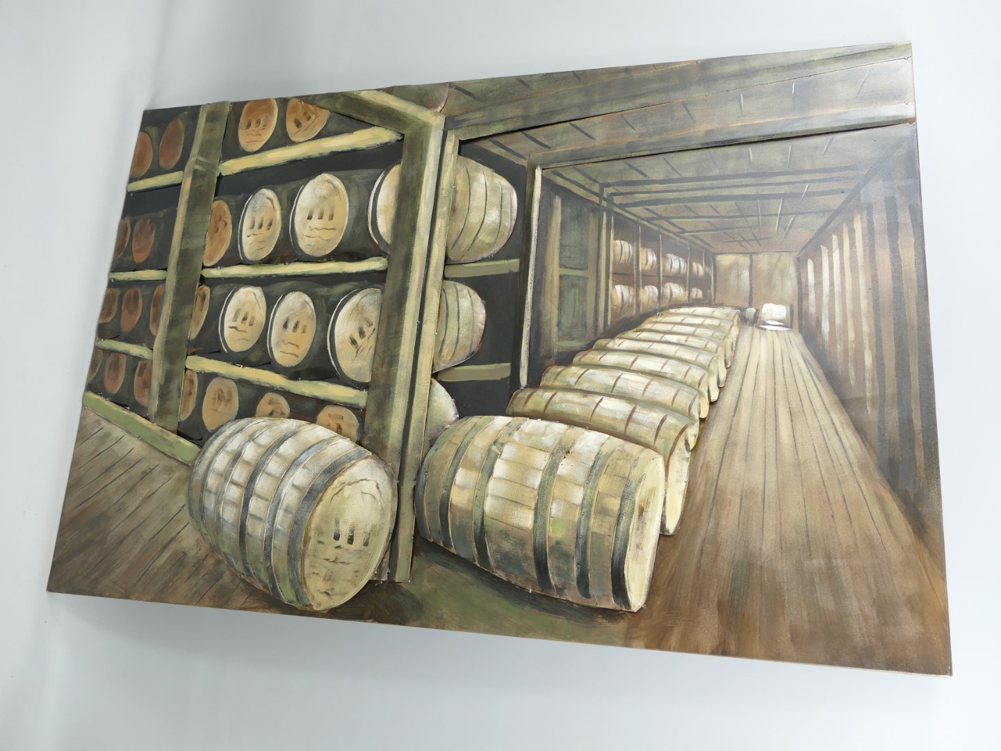 #(*) Metallbild(3D) Eisen Weinkeller L.120x80cm