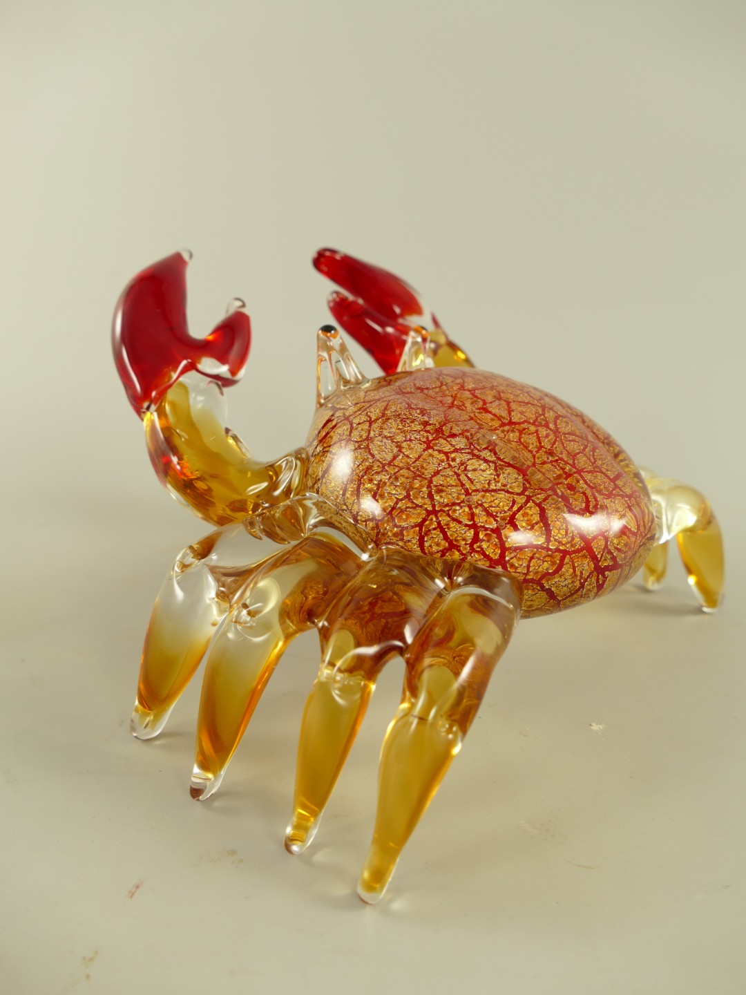 Glasfigur Murano styl Krabben farbe L.20cm
