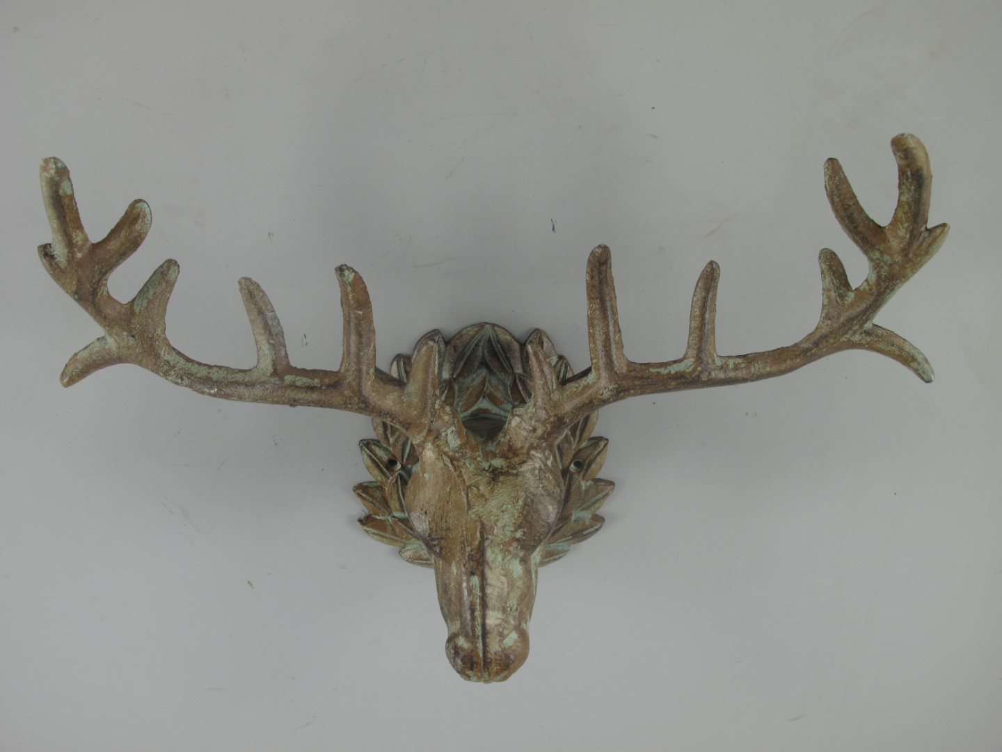 Hirschkopf Eisen Farbig H.35cm