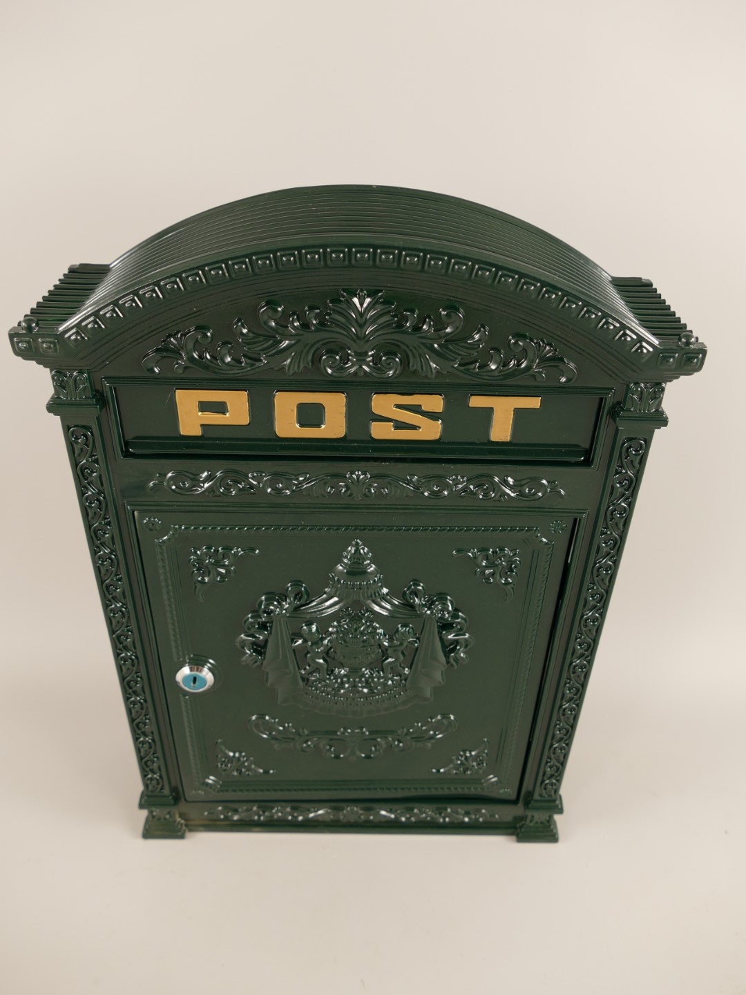 Wandbriefkasten Alu/eckig grün H.45cm