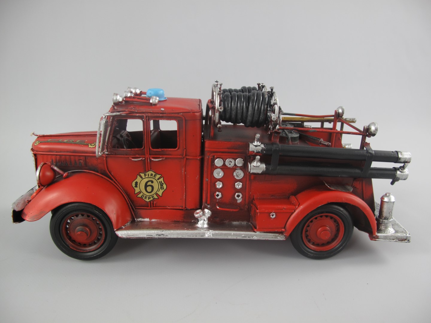 Feuerwehrwagen Antik Eisen L.33x14x12cm