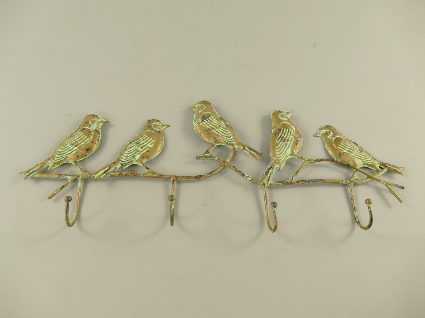 Wandhaken Eisen Vogel Grün farbig L.52cm