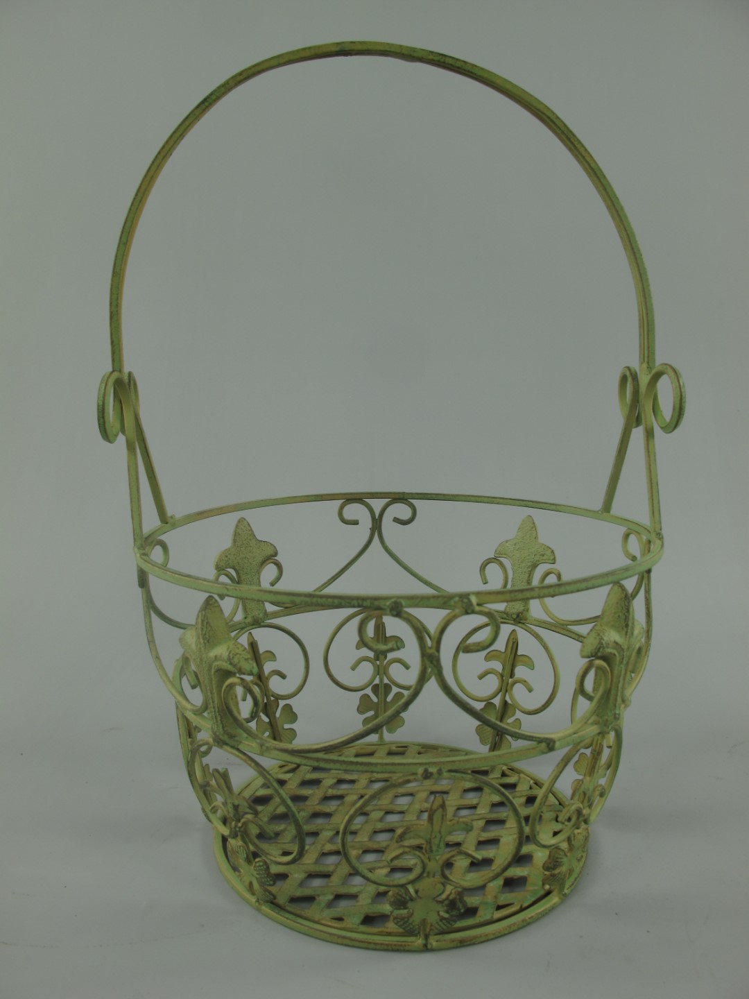 Korbset Eisen grün Set/3 H.35/39/42-D.24/28/33cm
