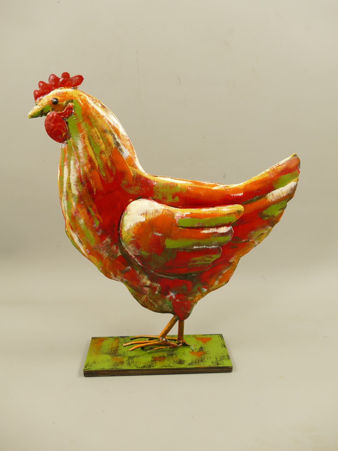 RAUS*PREIS Hahn Eisen farbig H.48cm