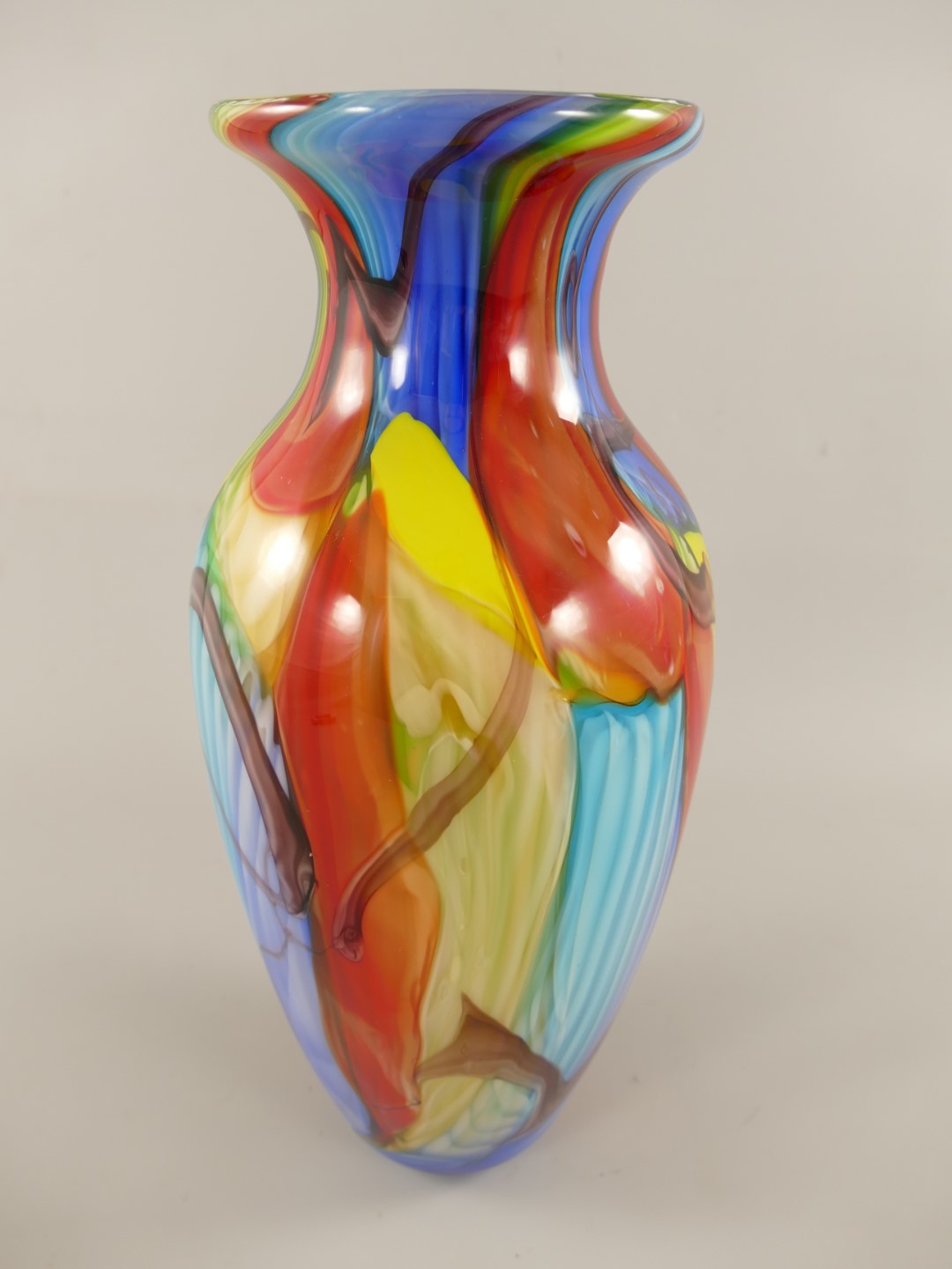 Glas Vase farbe H.41x20cm