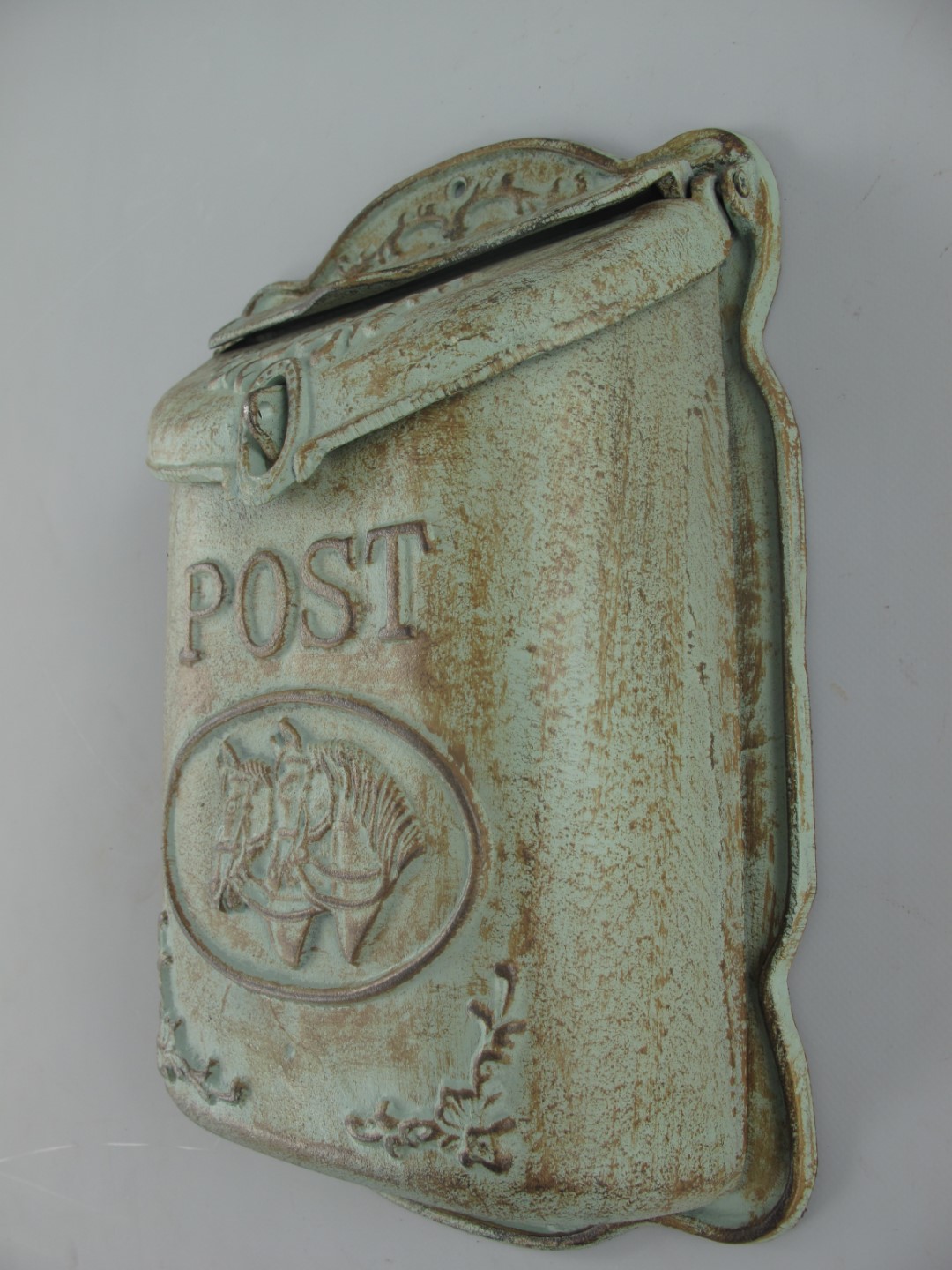 Wandbriefkasten Gußeisen farbig H.40x26cm