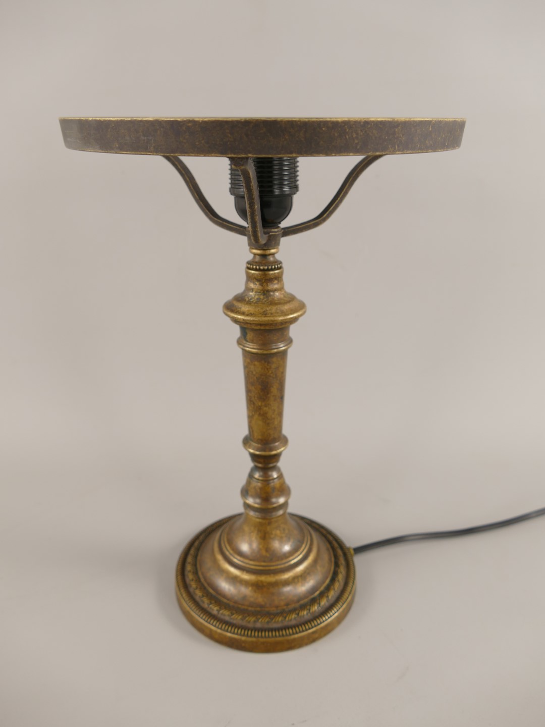 Pilzlampe FUSS!! Messing brüniert(o.GLAS) H.32cm