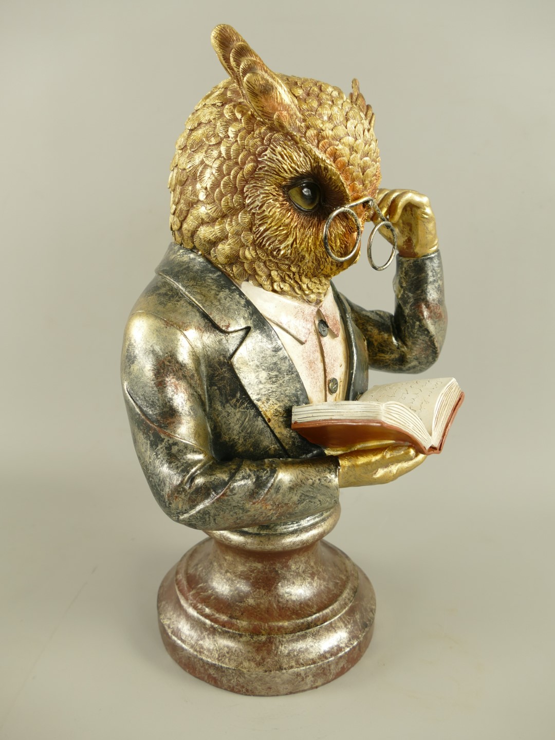 Figur Polystein Eule farbig H.35x22cm