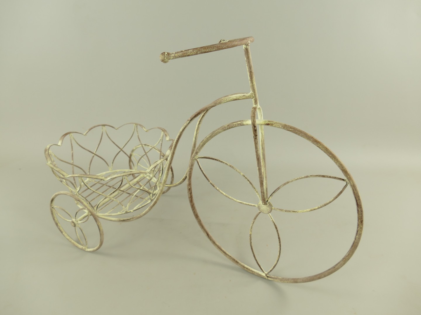 Blumen FAHRRAD weiss rustikal L.62cm
