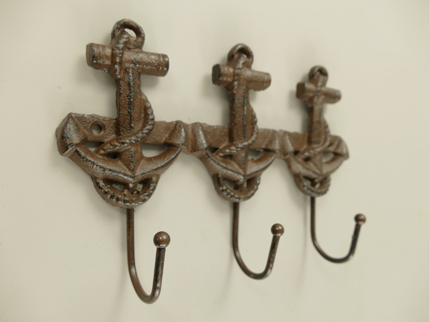 Wandhaken Anker Gußeisen rustikal braun L.23cm