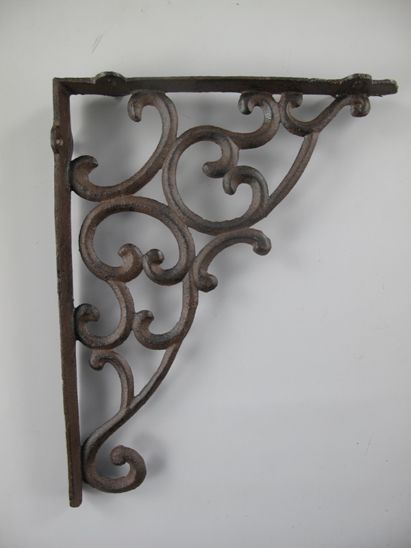 Regalstütz 2 St. Eisen rustikal braun H.33cm