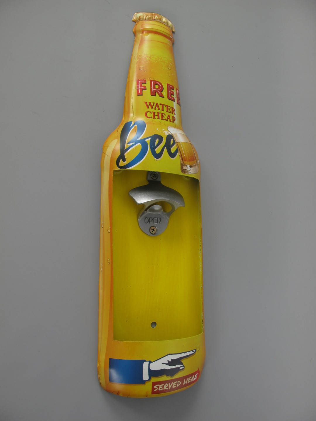 Wandschild(Gestanzt) Eisen Free Beer H.45x13cm