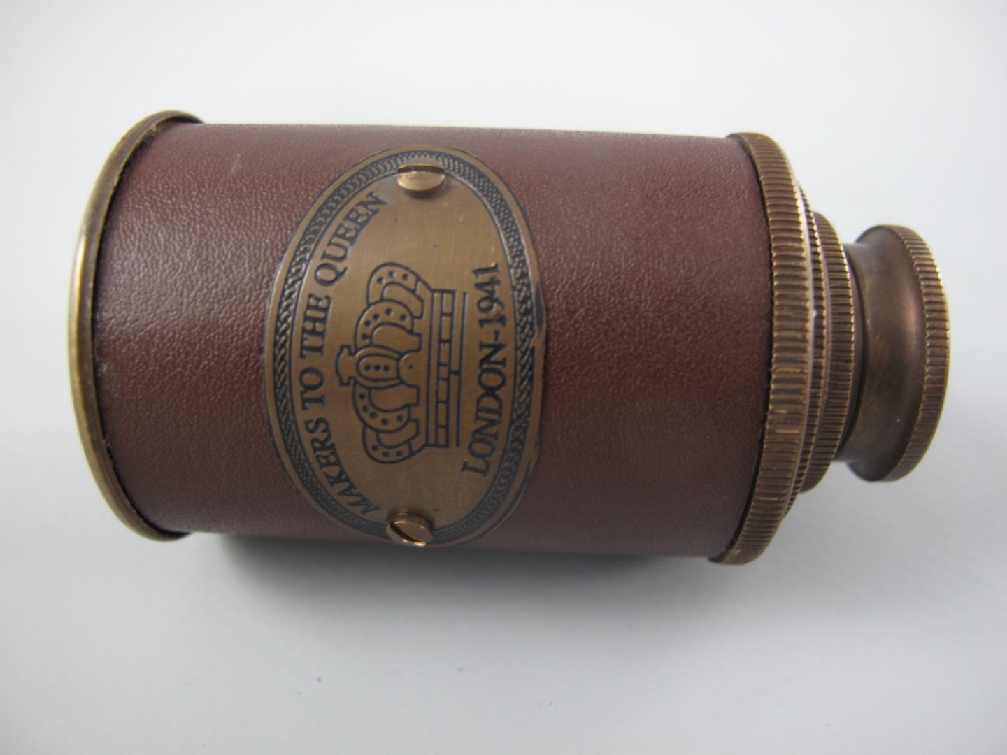 Fernrohr Messing brüniert Leder braun L.7/19cm