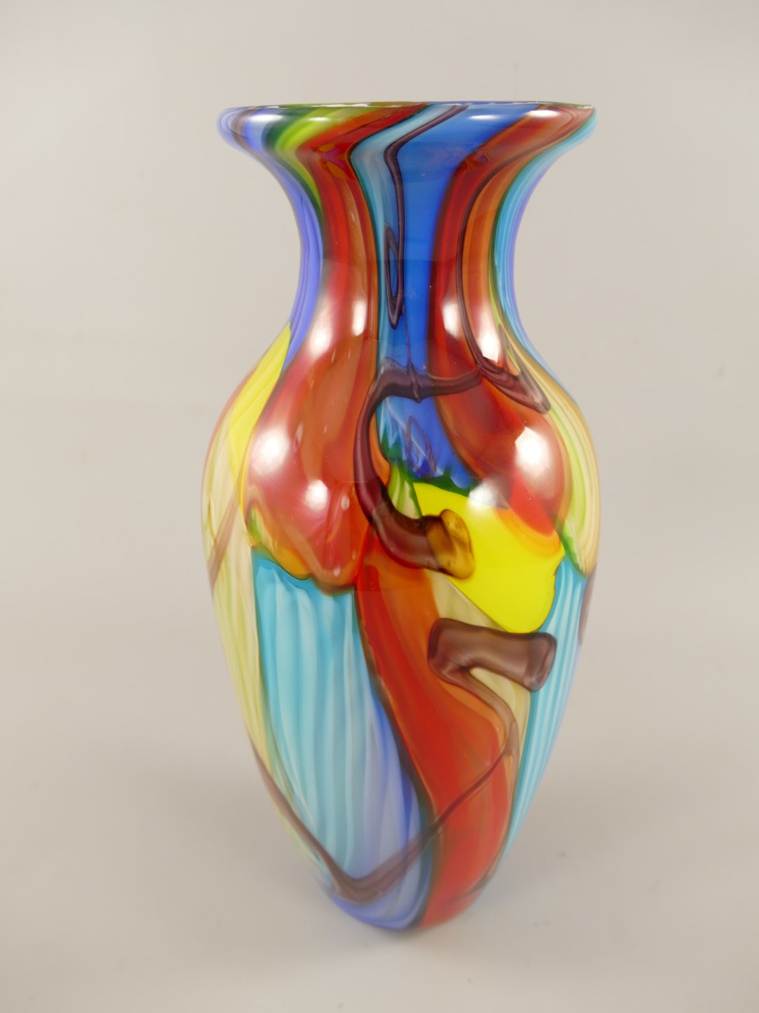 Glas Vase farbe H.41x20cm