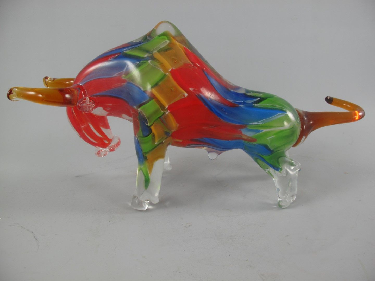 Glasfigur Bülle farbe L.36x19cm