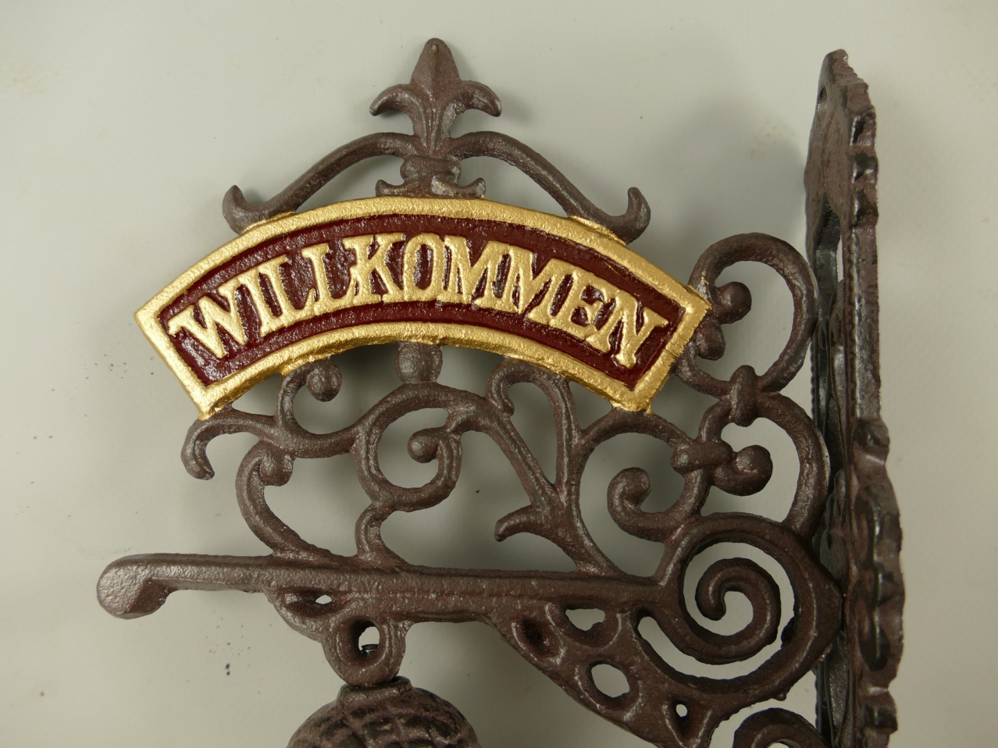 Wandglocke KLEIN WILLKOMMEN Gußeisen H.21x15cm