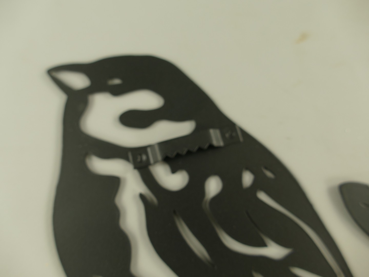 Wand Ornament Vogel Schwarz Eisen L.31cm