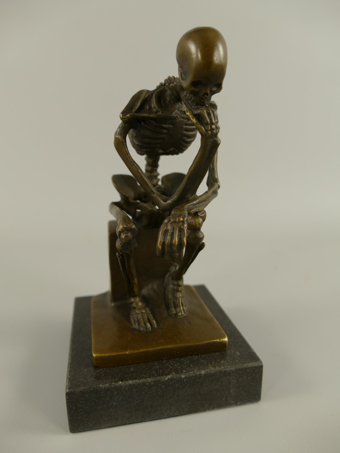 Figur Bronze Skelett H.15x9cm