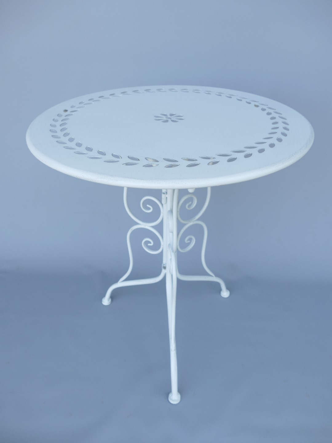 *NT 2xStuhl/Tisch(60) H.92cm Eisen rust. WEISS SET