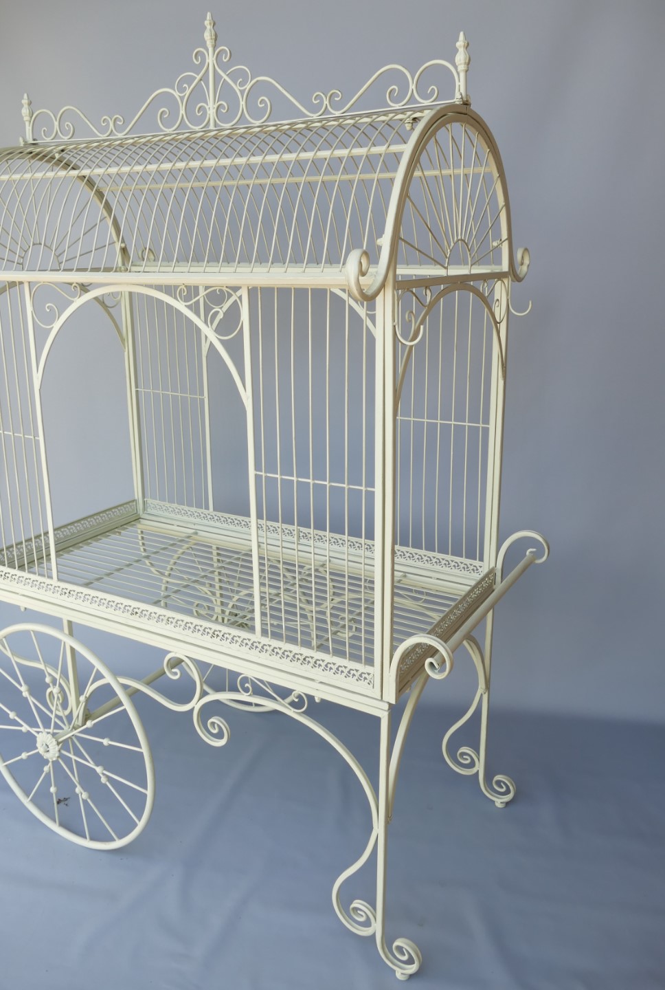 (*)Blumenwagen rustikal weiss  H.210cm