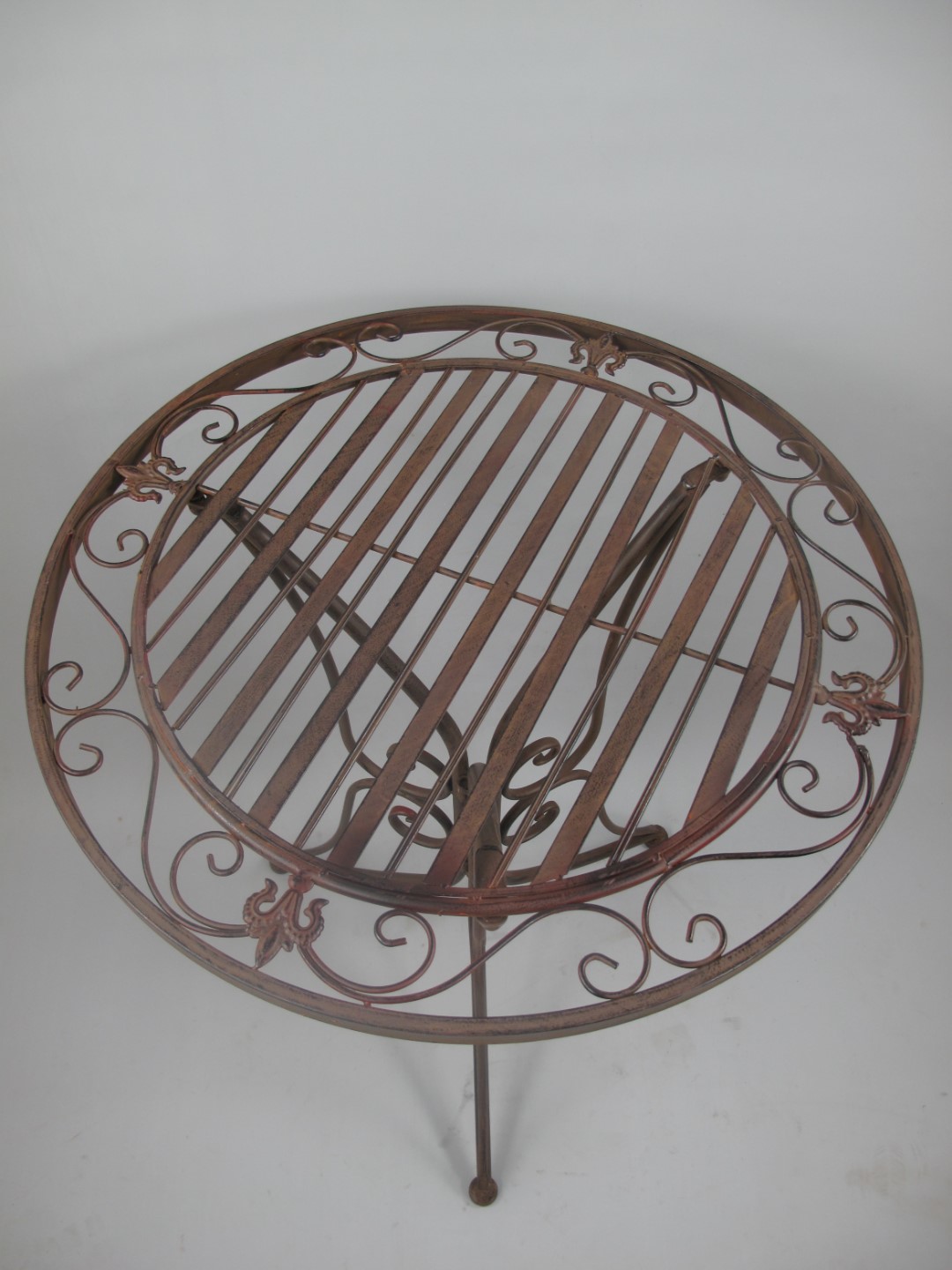 *NT 2Stuhl/Tisch(70) H.93cm Eisen rust BRAUN SET!!