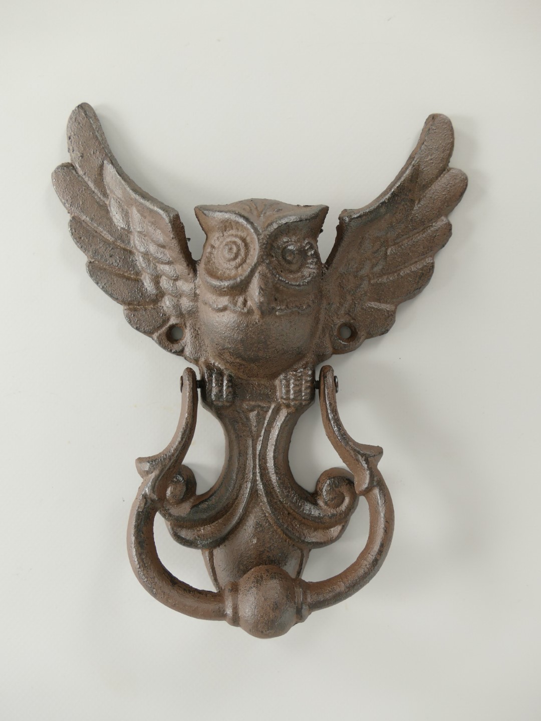 Türklopfer Eule Gußeisen rustik. braun H.21cm