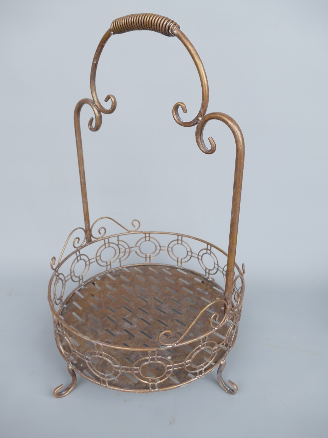 Korbset Rund Eisen Kupfer farbig Set/2 H.55/48cm