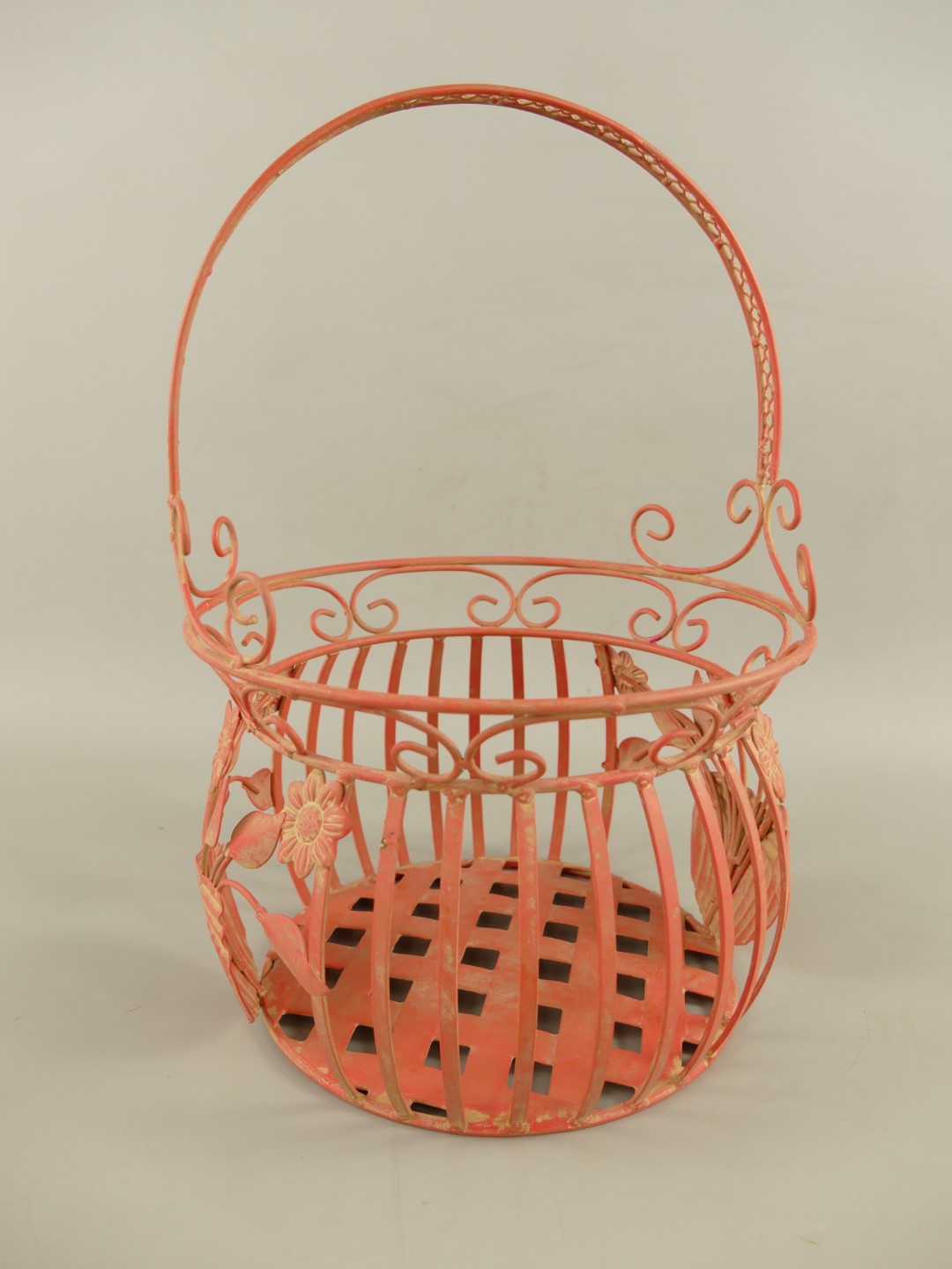 Korbset Eisen rosa Set/2 H.32/38cm