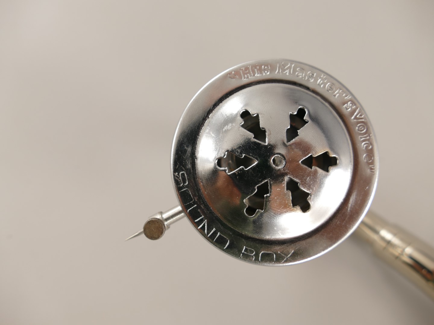 *NT Grammophon MUSIK BOX mit Arm VERNICKELT!!