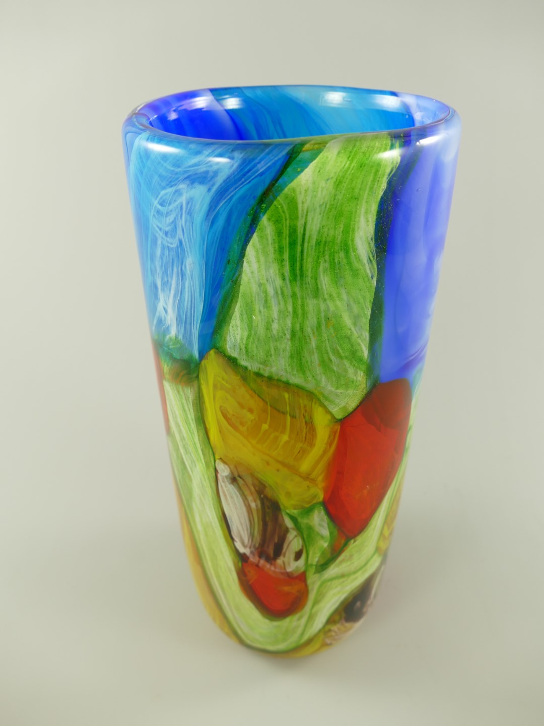 Glas Vase farbe H.36x16cm