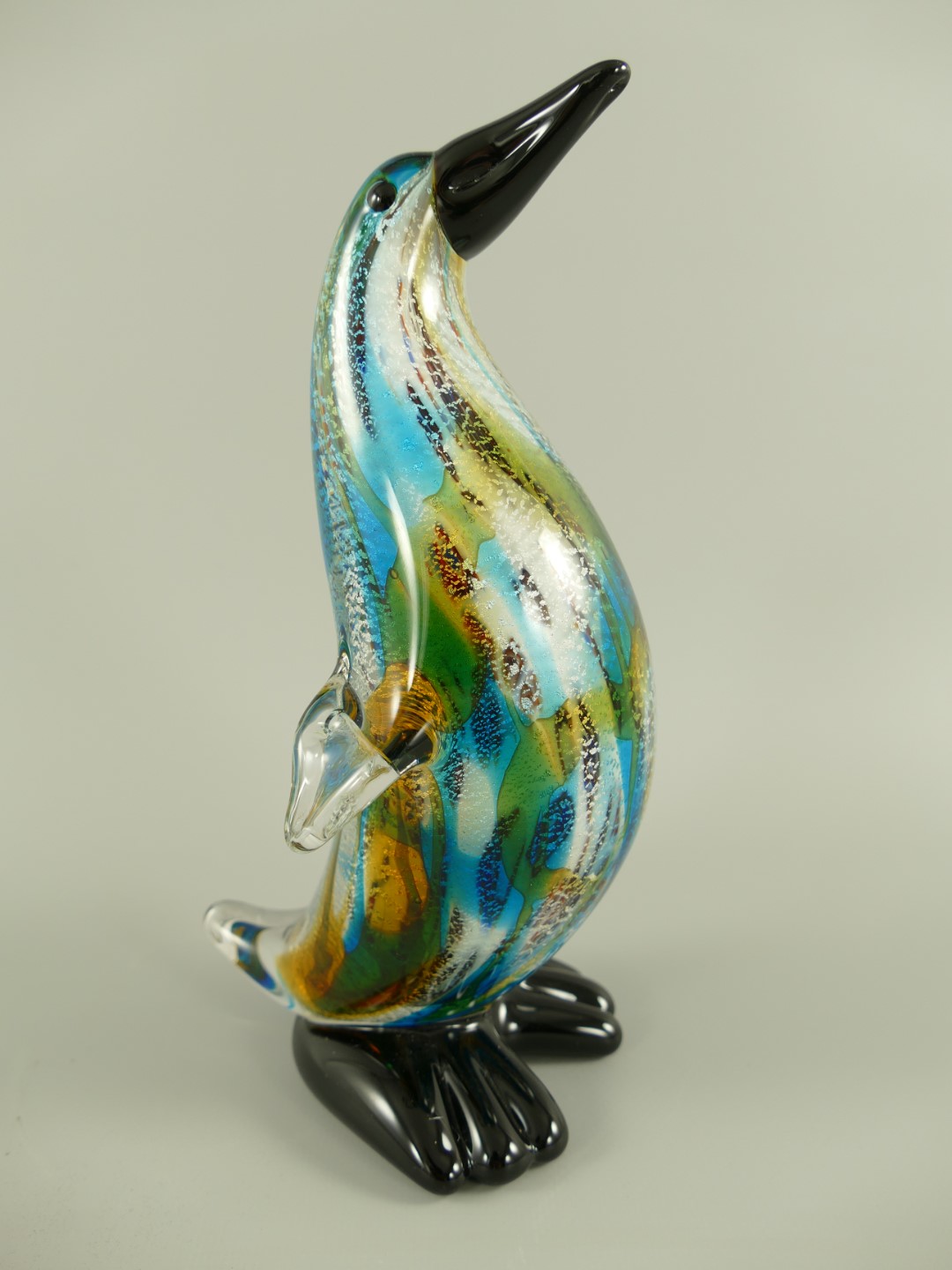 Glasfigur Pinguine farbe H.22x12cm