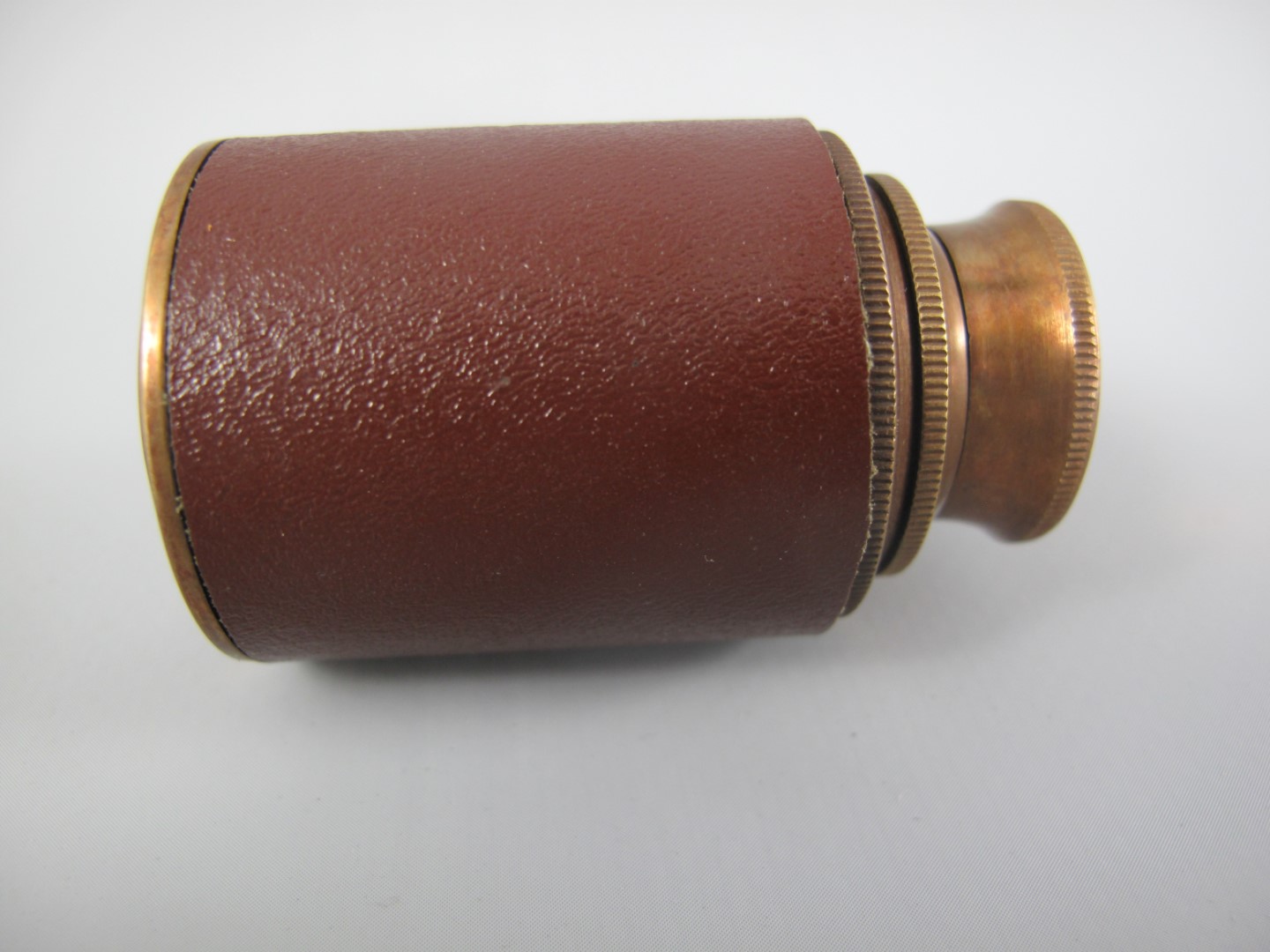 Fernrohr Messing brüniert Leder braun L.6/11cm