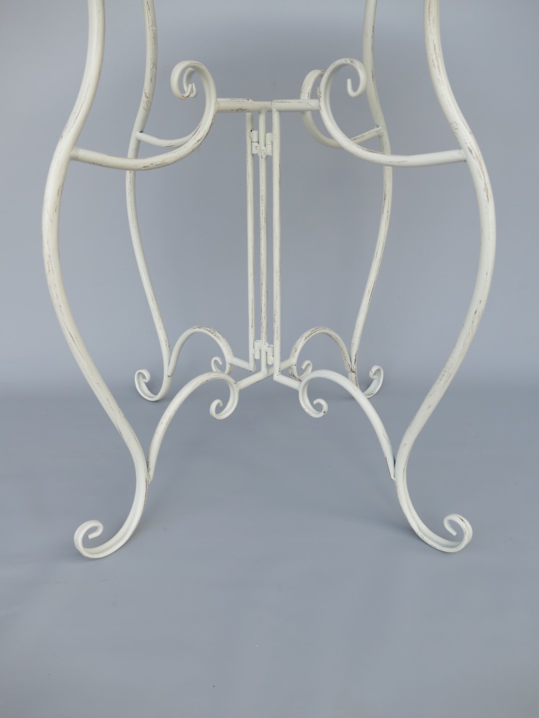 *NT 2xStuhl/Tisch(70) H.93cm Eisen rust. WEISS
