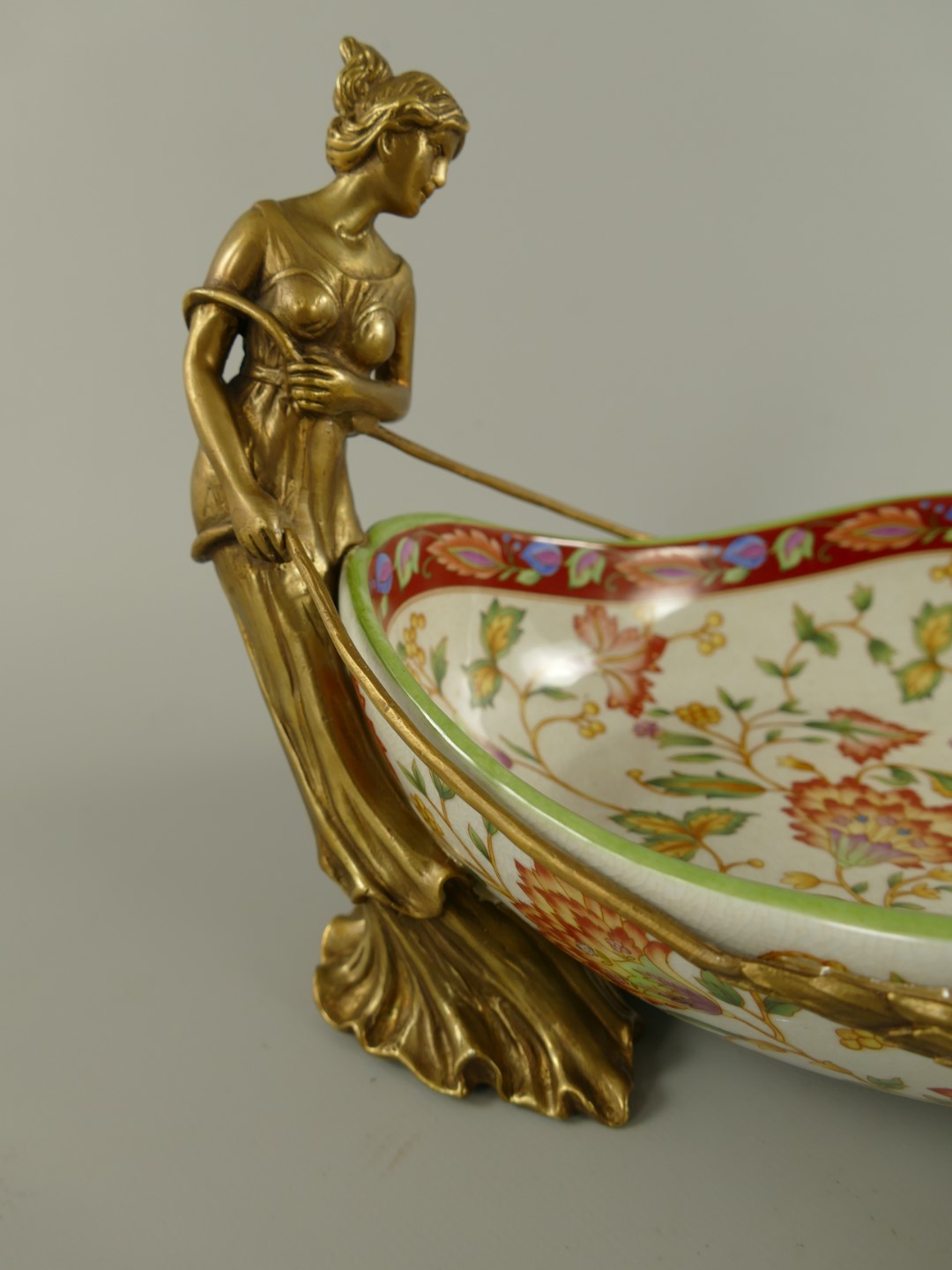 Schale FARBE Porzellan/Messing L.40x21cm