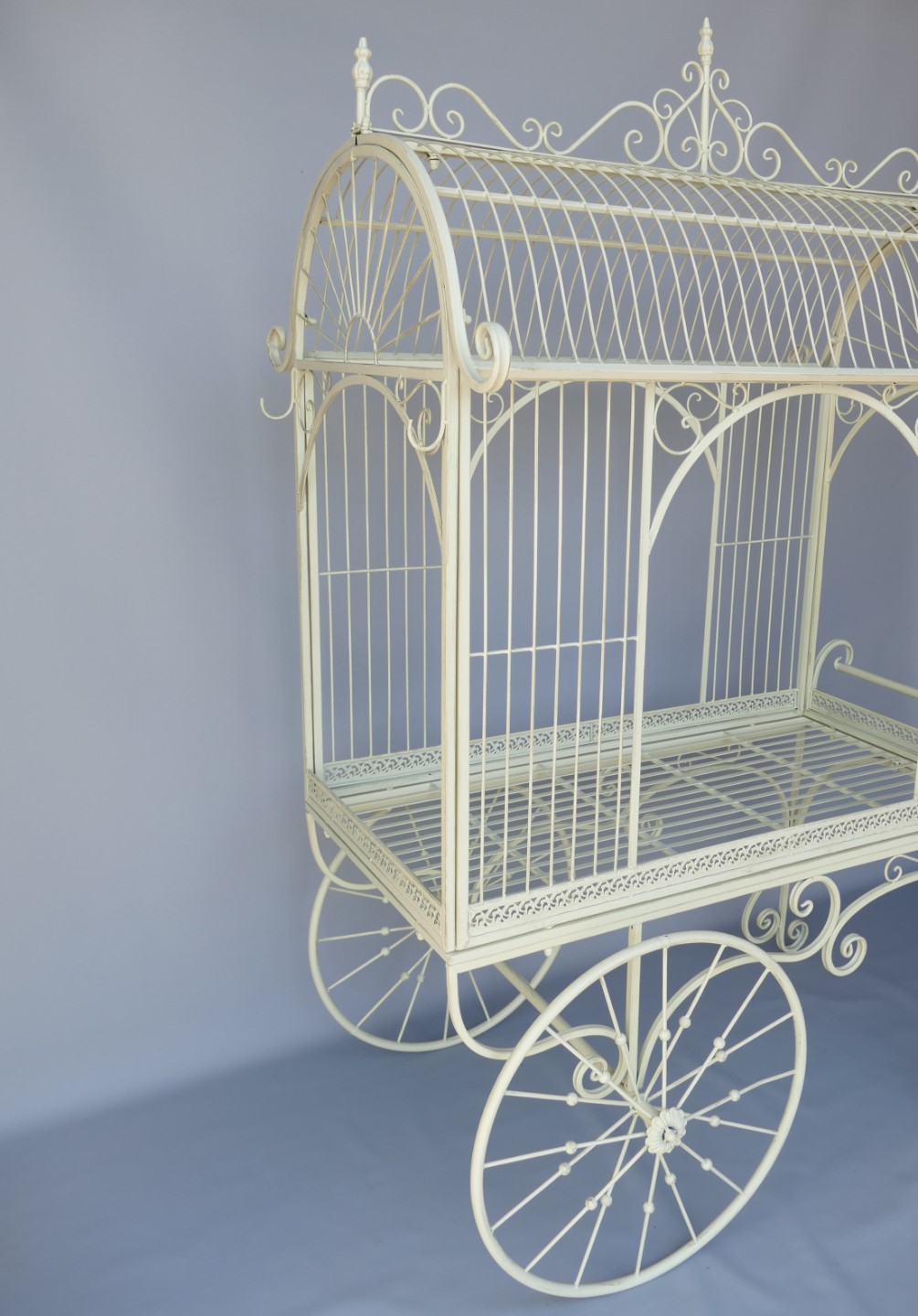 (*)Blumenwagen rustikal weiss  H.210cm