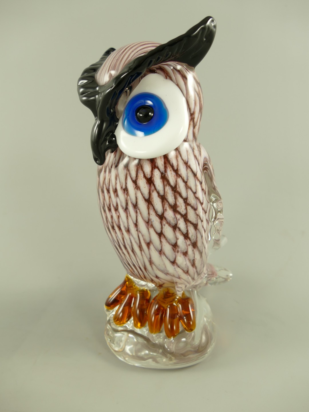 Glasfigur Murano styl Eule farbe H.25cm