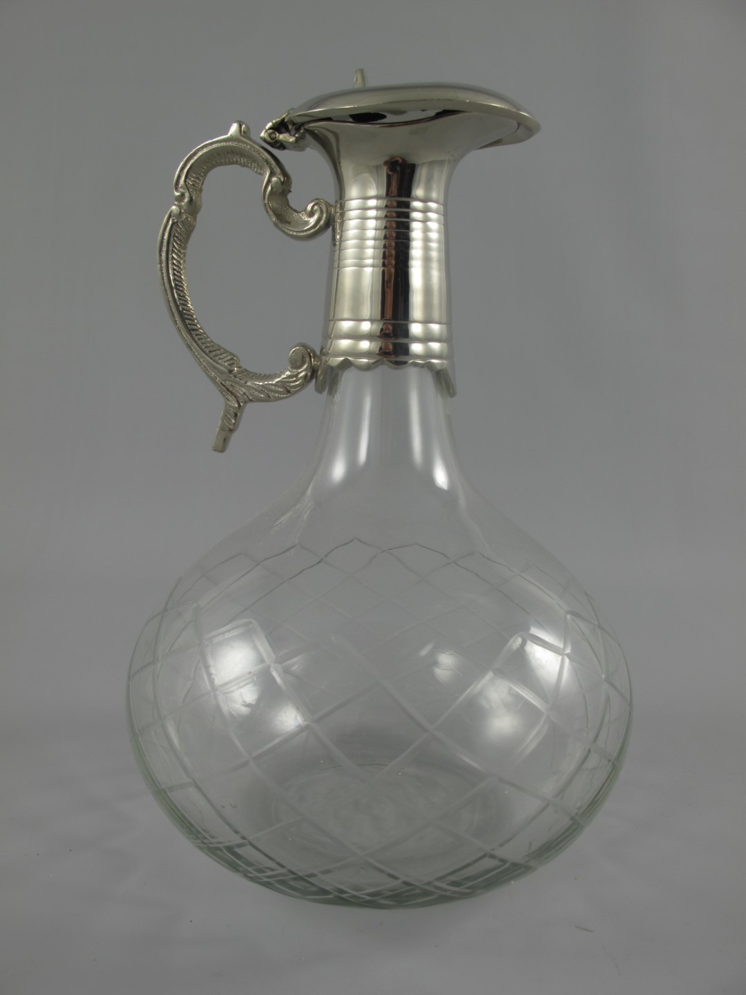 RAUS*PREIS Karaffe vernick. Glas geschliff. H.27cm