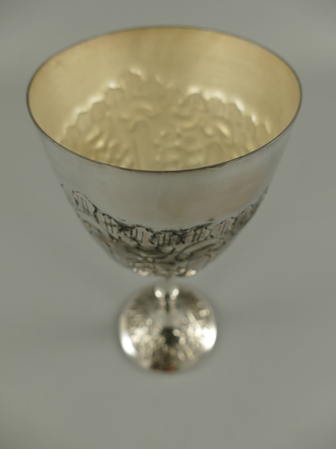 Weinbecher versilbert H.23x10cm