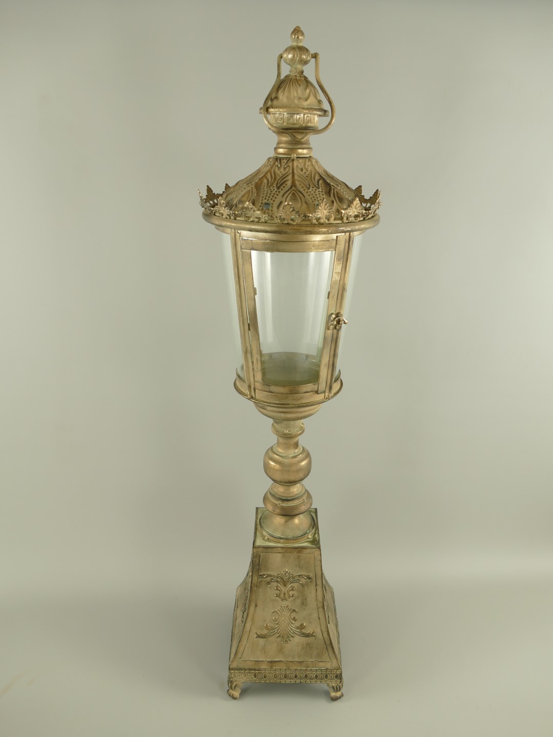 (*)Laterne rustikal gold Eisen farbe H.95cm