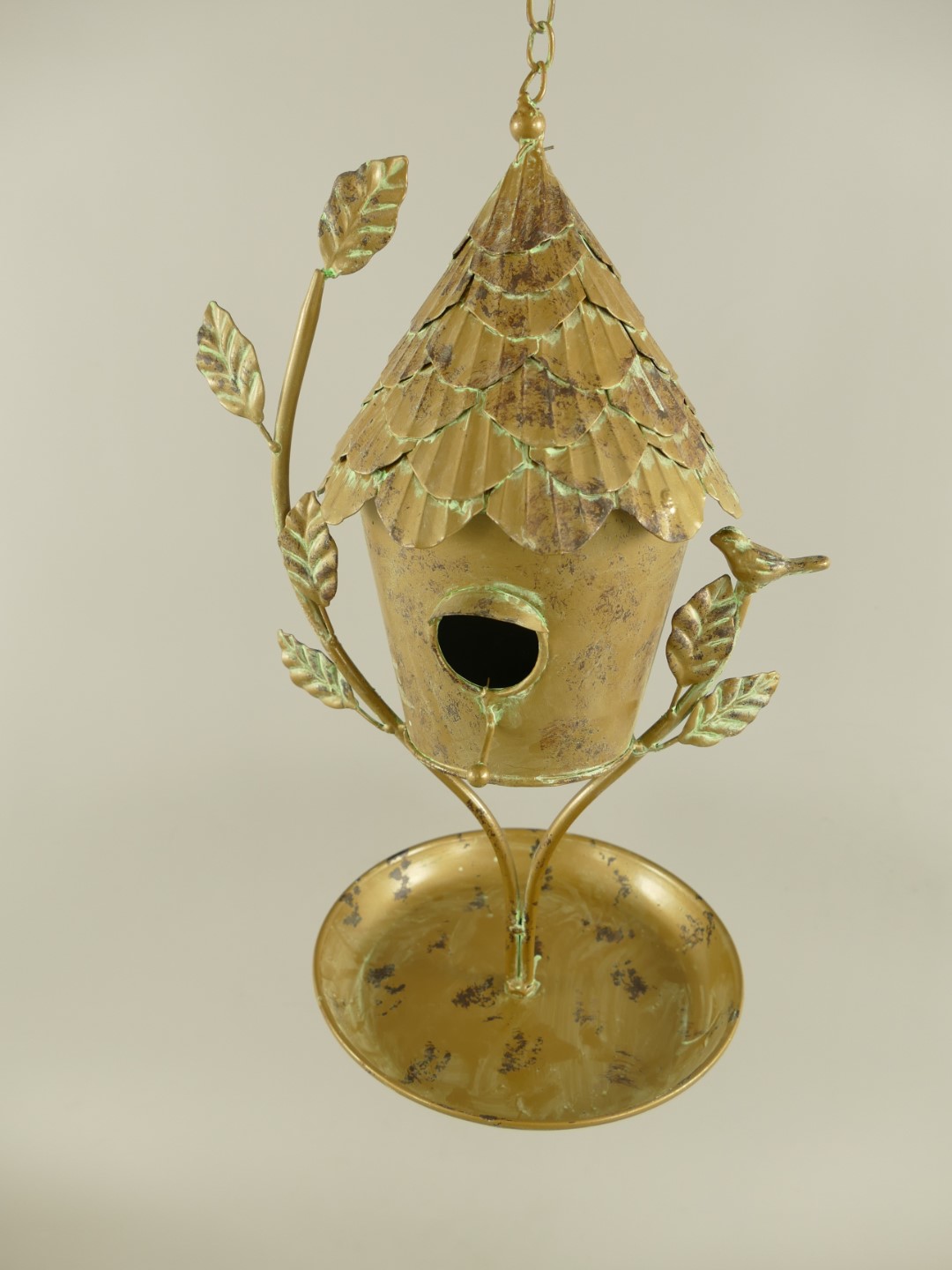 Vogelhaus Eisen Grün farbig H.62cm